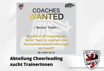 Abteilung Cheerleading sucht TrainerInnen